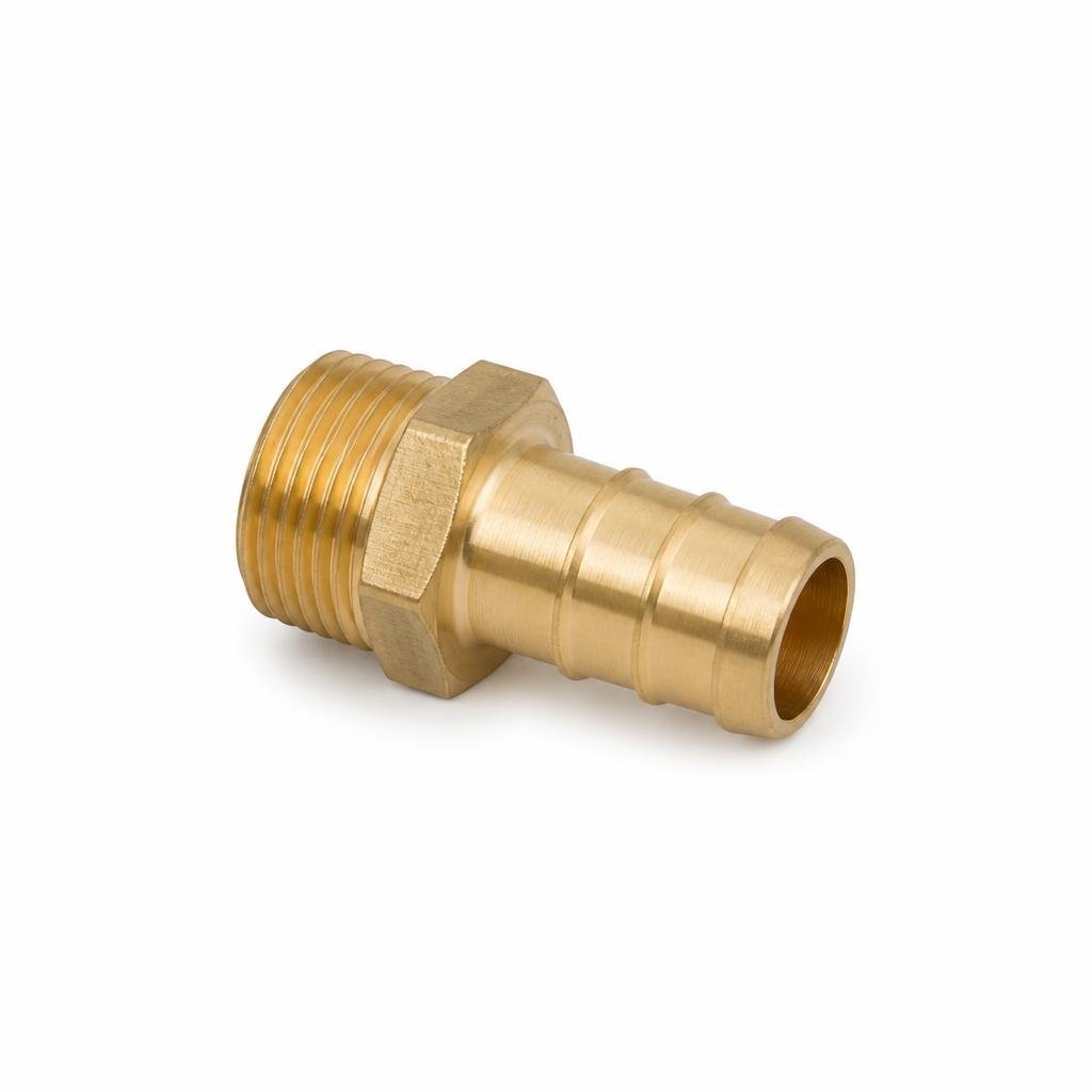 1/2" X 16MM BRASS OUTSIDE THREAD HOSE JOINT