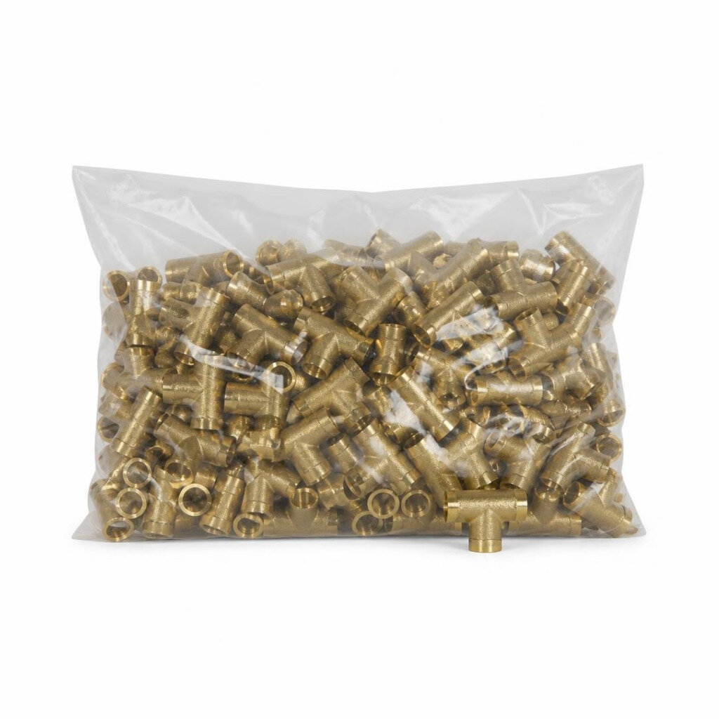 AIRGAS 5/16" (8MM) BRASS T CONNECTOR (100PCS/PKT)