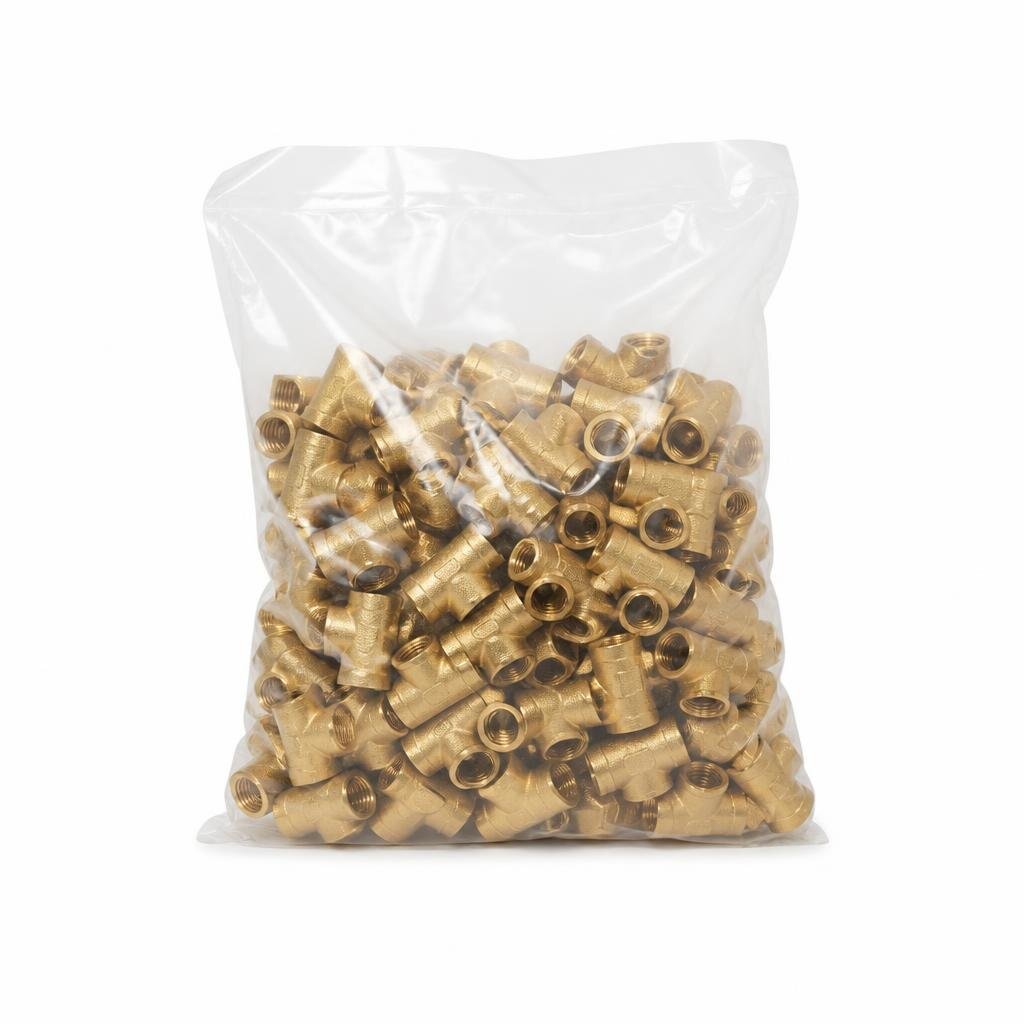 AIRGAS 3/8" (10MM) BRASS T CONNECTOR (100PCS/PKT)