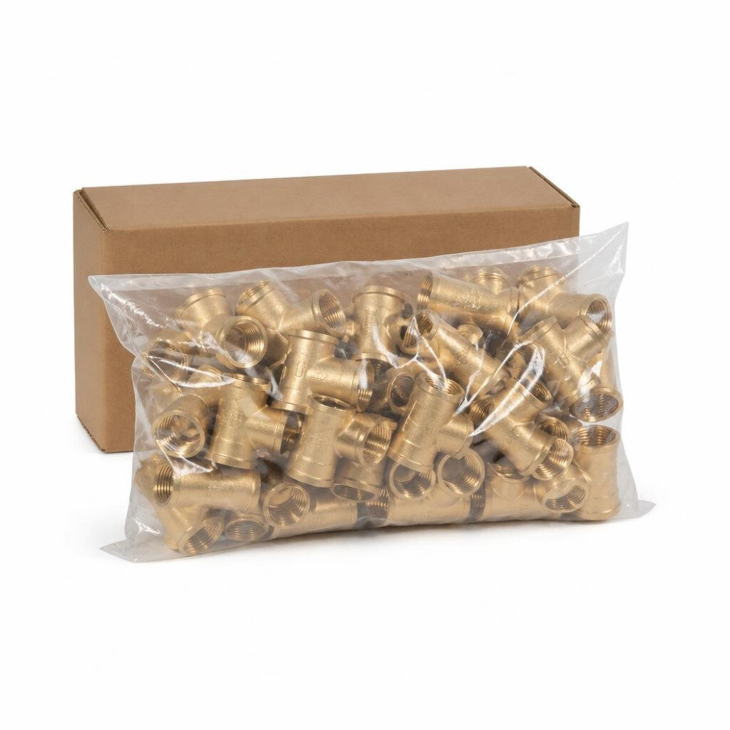 AIRGAS 1/2" (13MM) BRASS T CONNECTOR (50PCS/PKT)