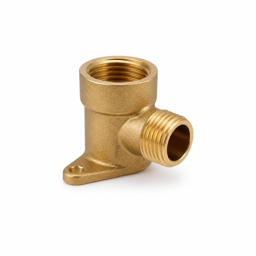 CITY 1/2" BRASS WALL PLATE ELBOW