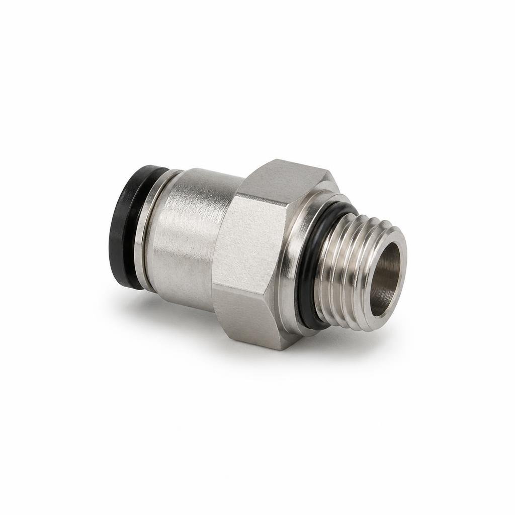 PC-10-04 10MM X 1/2" UNION STRAIGHT MALE PNEUMATIC FITTING