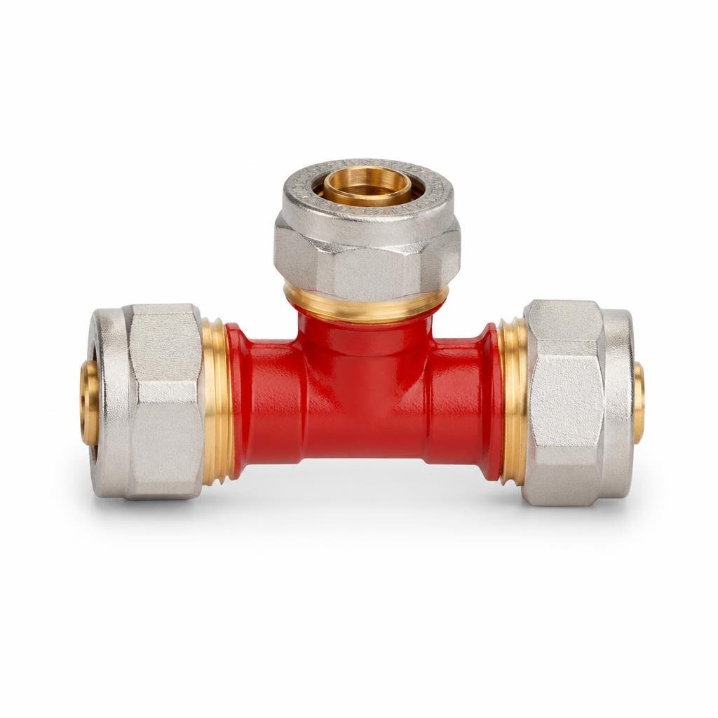 22MM X 15MM COMPRESSION RED TEE C