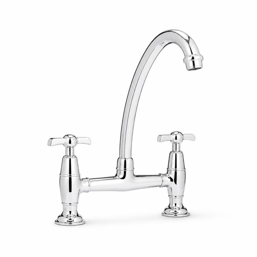 OUTAI OT-34058 DOUBLE PILLAR-MOUNTED SINK COLD TAP