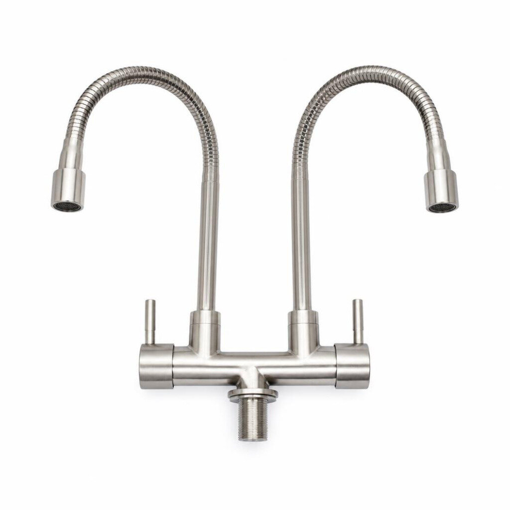 M-B.I. CARE BN-208006 SS304 WALL SINK TWIN FLEXIBLE COLD TAP