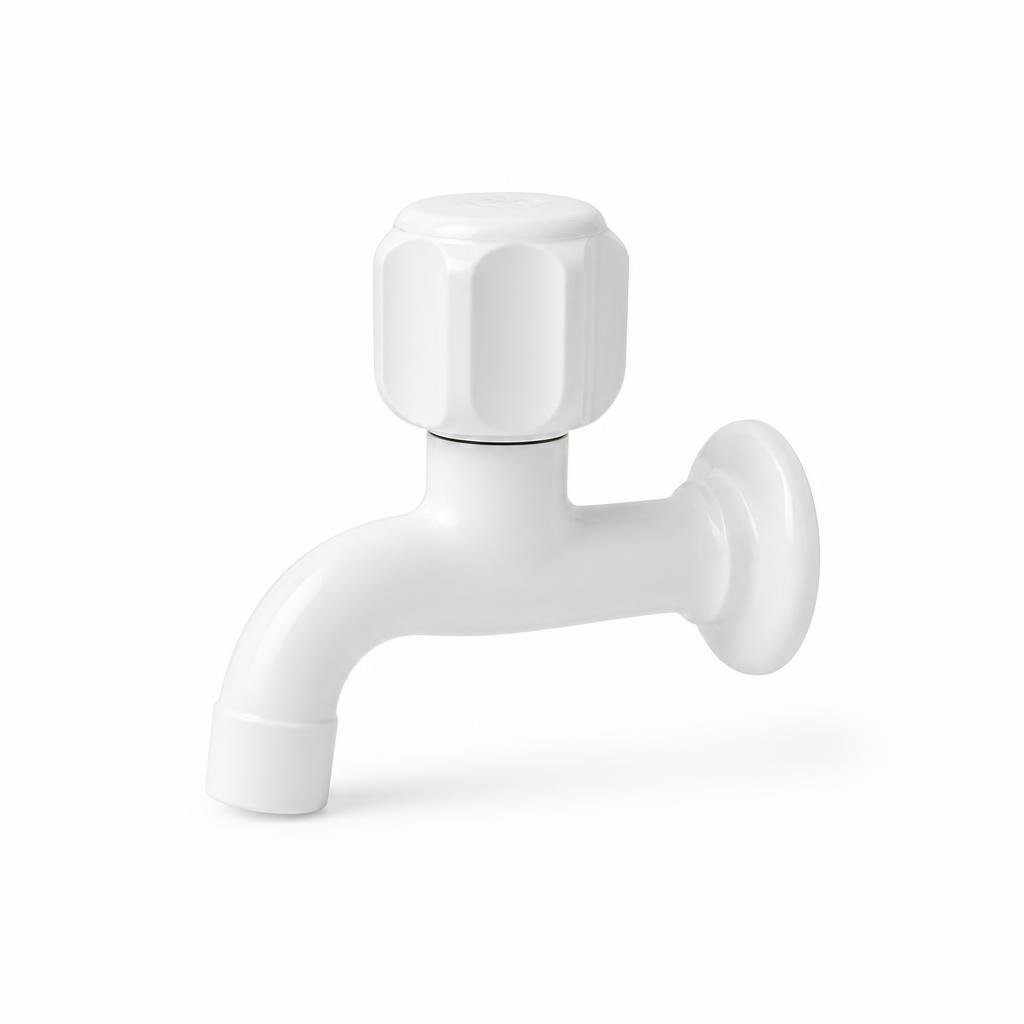 MARK 2 12002-K PP ROUND HANDLE WHITE COLOUR WAL  SINK TAP