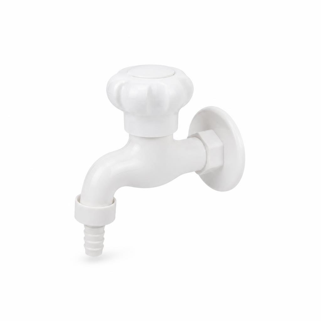 MARK 2 12005-K PP ROUND HAQNDLE WHITE COLOUR BIB TAP WITH NOZZLE