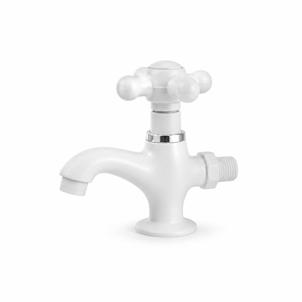 MARK 2 12006-K PP ROUND HANDLE WHITE COLOUR BASIN TAP