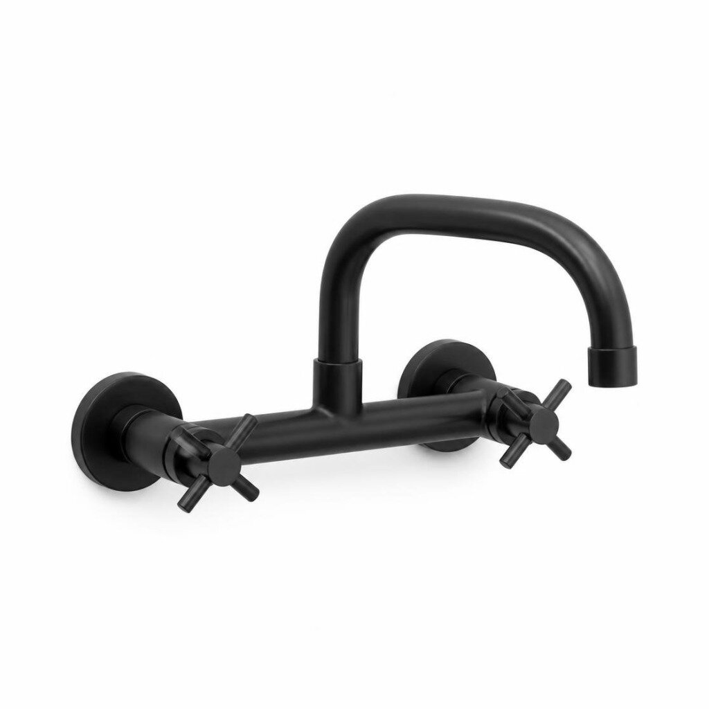 S-LINE SS-TW1113BB TWIN HEAD WALL SINK TAP