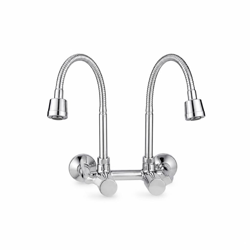S-LINE FX2113QQ TWIN HEAD FLEX. WALL SINK TAP