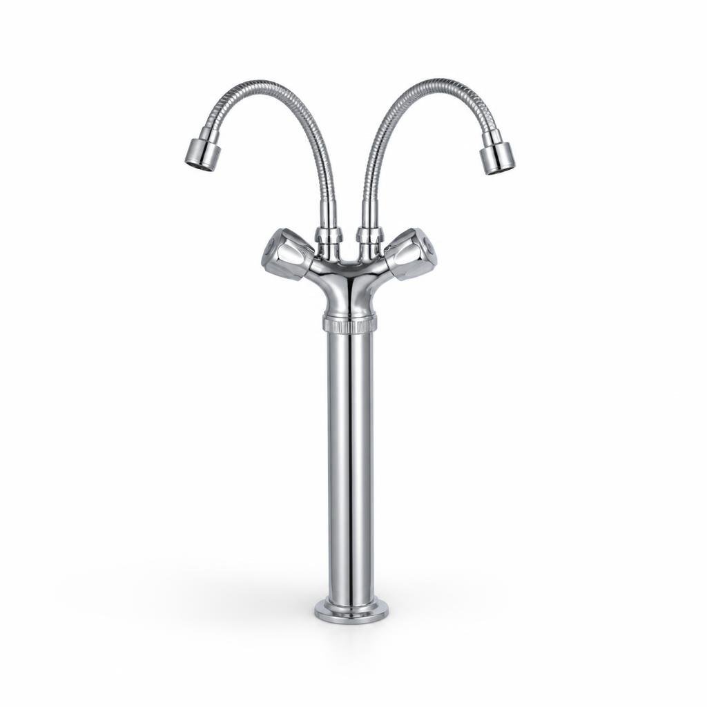 ALENO AK-743 PILLAR SINK TWIN FLEXI TAP