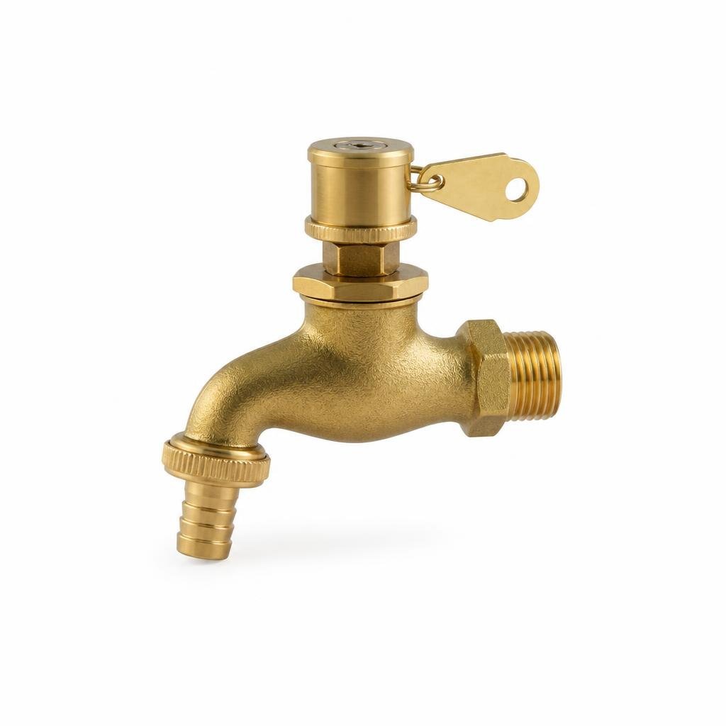 15MM H/DUTY LOCKABLE BRASS BIB TAP