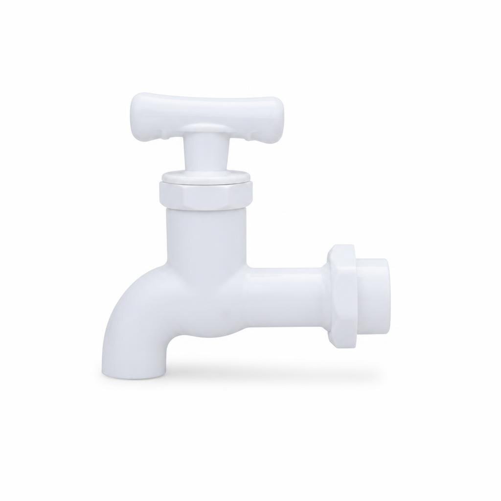 WHITE KEY 15MM PVC BIB TAP