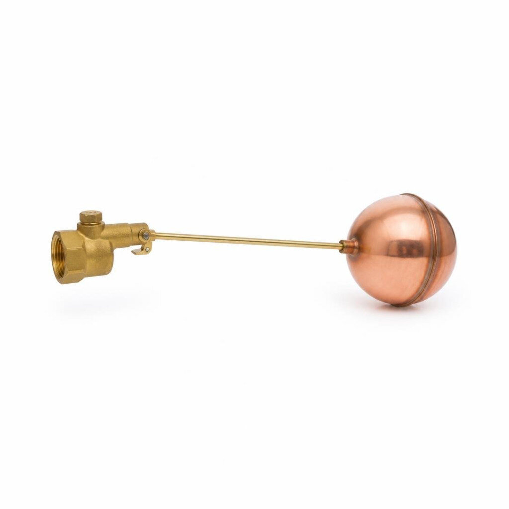 CITY 50MM LIGHT DUTY BRASS FLOAT VALVE C/W 8" COPPER BALL