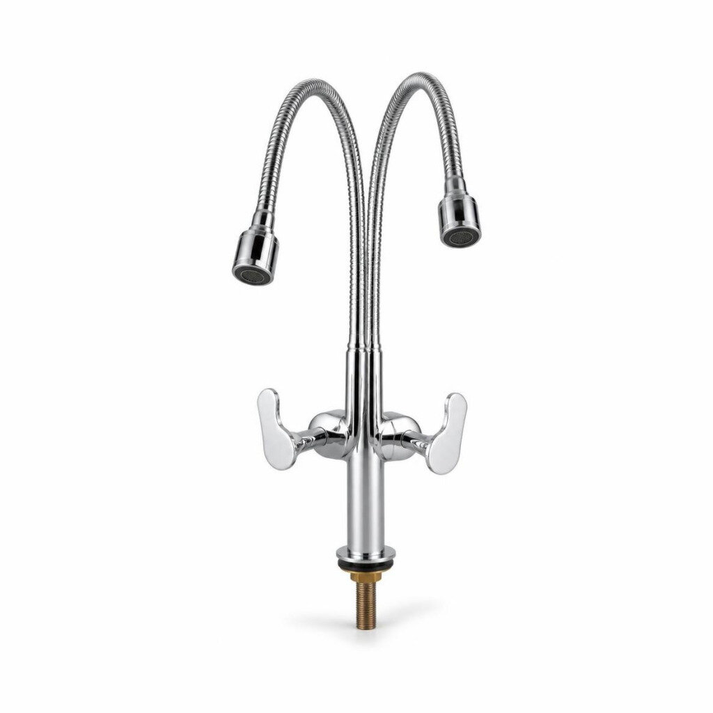 CELONI 8232 TWINS SPOUT FLX.HOSE PILLAR SINK TAP