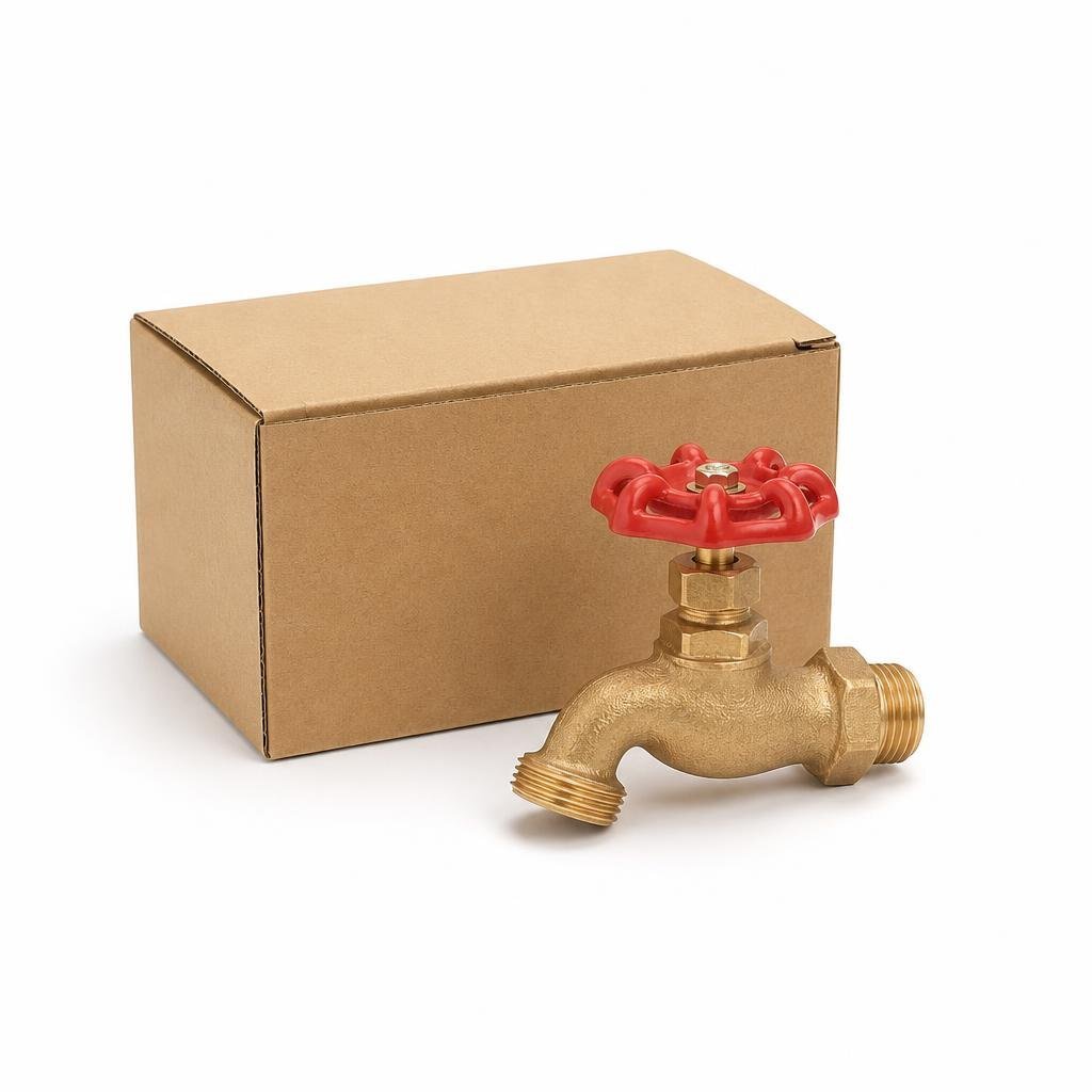 M-STD 3377# 1/2" L/D BRASS BIBCOCK RED (144PCS/CTN)