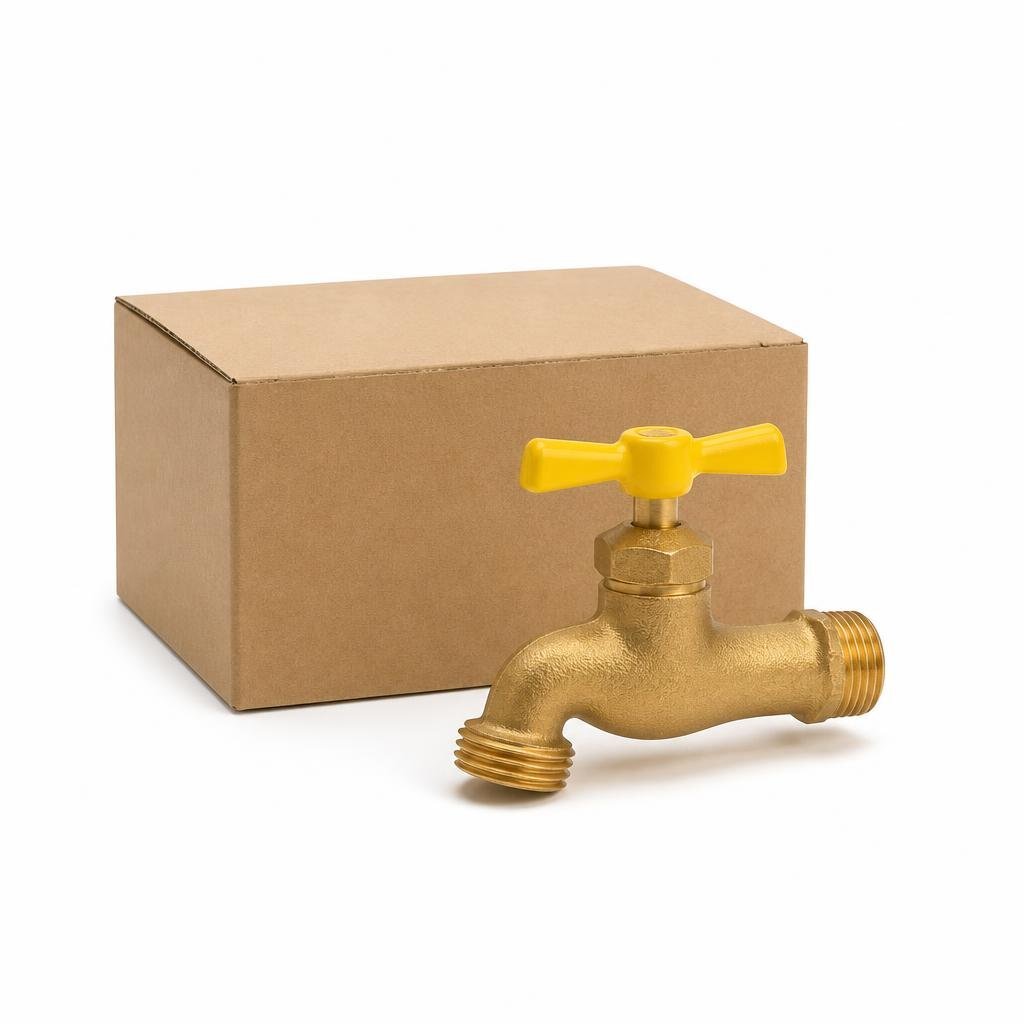 M-STD 3388# 1/2" H/D BRASS BIBCOCK YELLOW (120PCS/CTN)