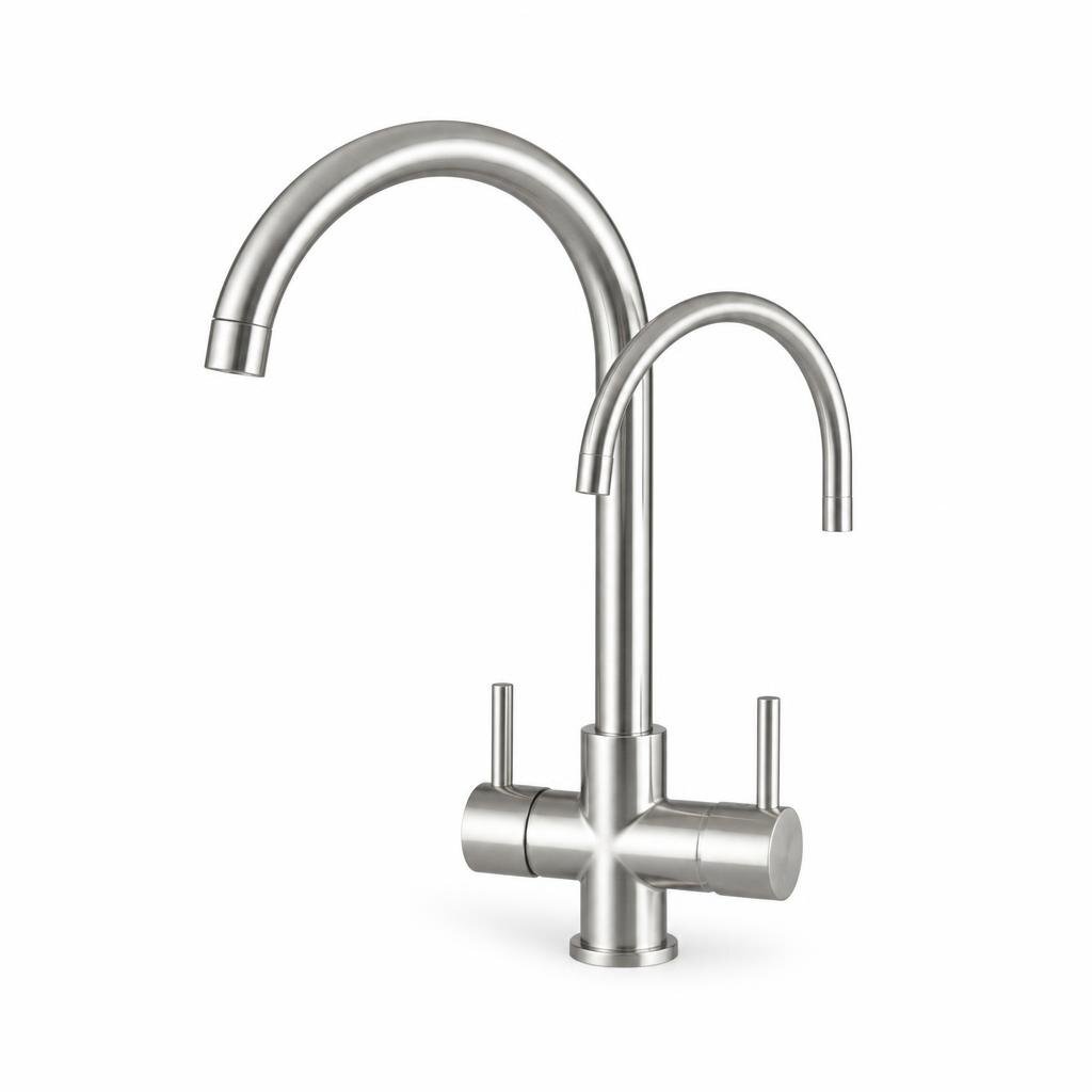 SINOR SS2011P TWIN SPOUT KITCHEN SINK TAP PILLAR