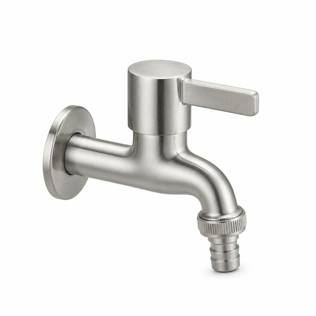 SINOR PLUS SP-5007N BATHROOM WALL BIB TAP WITH HOSE CONNECTOR