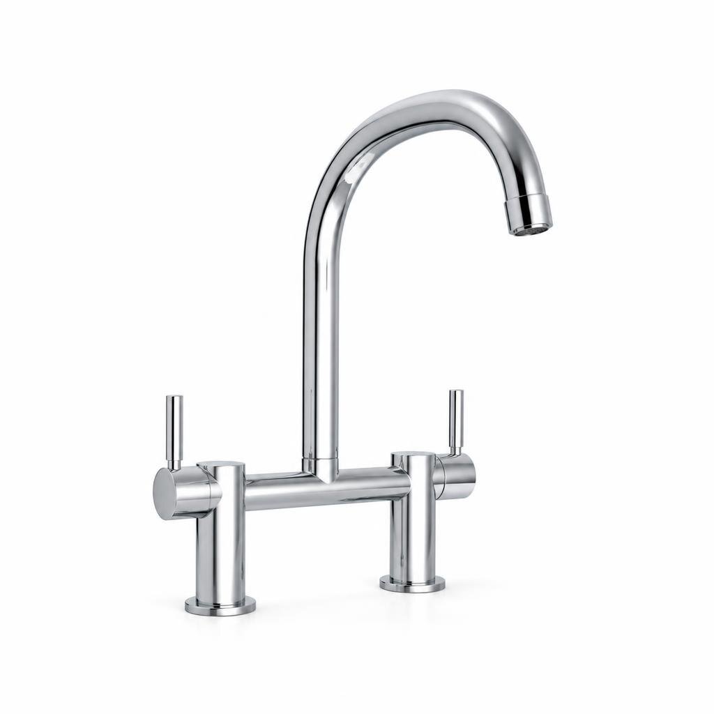 NTR 1011P TWIN ARC PILLAR SINK TAP