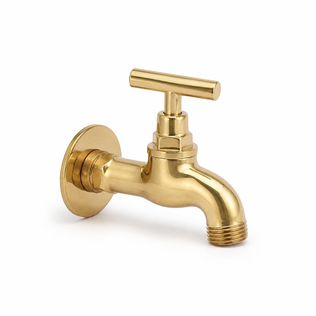 SERICITE SR12010 CP BRASS WALL FLANGED BIB TAP