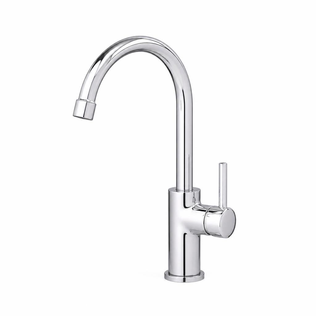 JOHNSON SUISSE WBFA301672CP LIRA 1/2" DECK MOUNTED SINK TAP WITH SWIVEL (ROUND) SPOUT