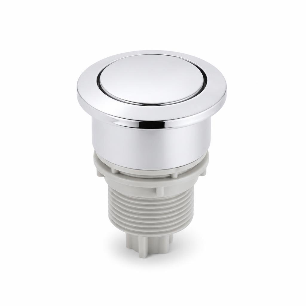 TECHPLAS FAB-1043 CHROME PLATED ROUND SINGLE FLUSH PUSH BUTTON