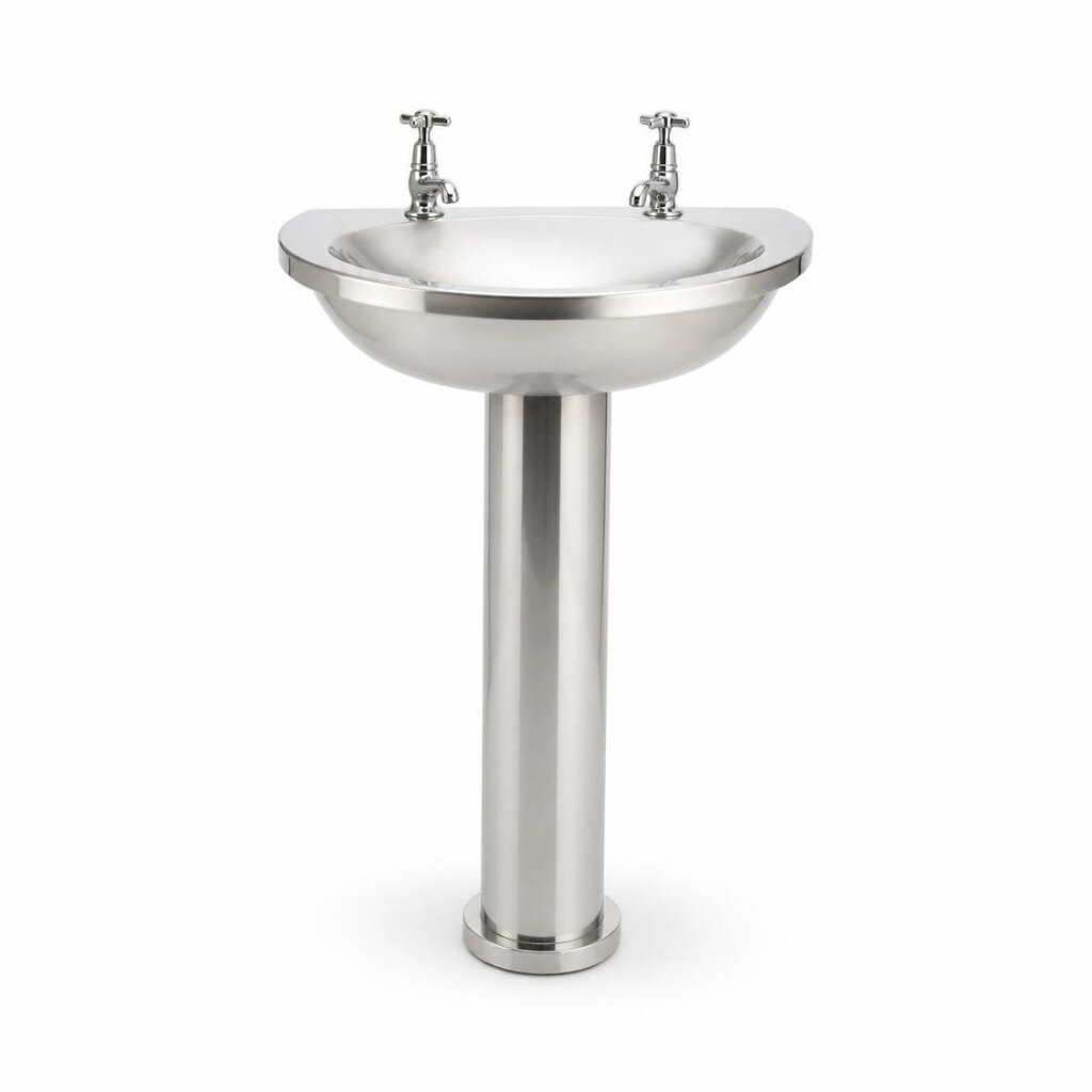 M-B.I. CARE BN-208001 SS304 PILLAR SINK TWIN COLD TAP