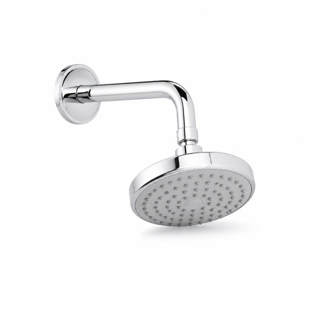 4" PVC CHROME SHOWER ROSE C/W ARM SET