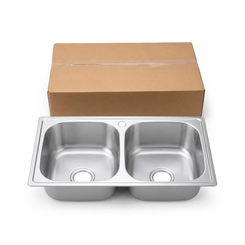 M-STD T-8147/901 S/STEEL DOUBLE BOWL SINK (810X470X170MM) (6PCS/CTN)