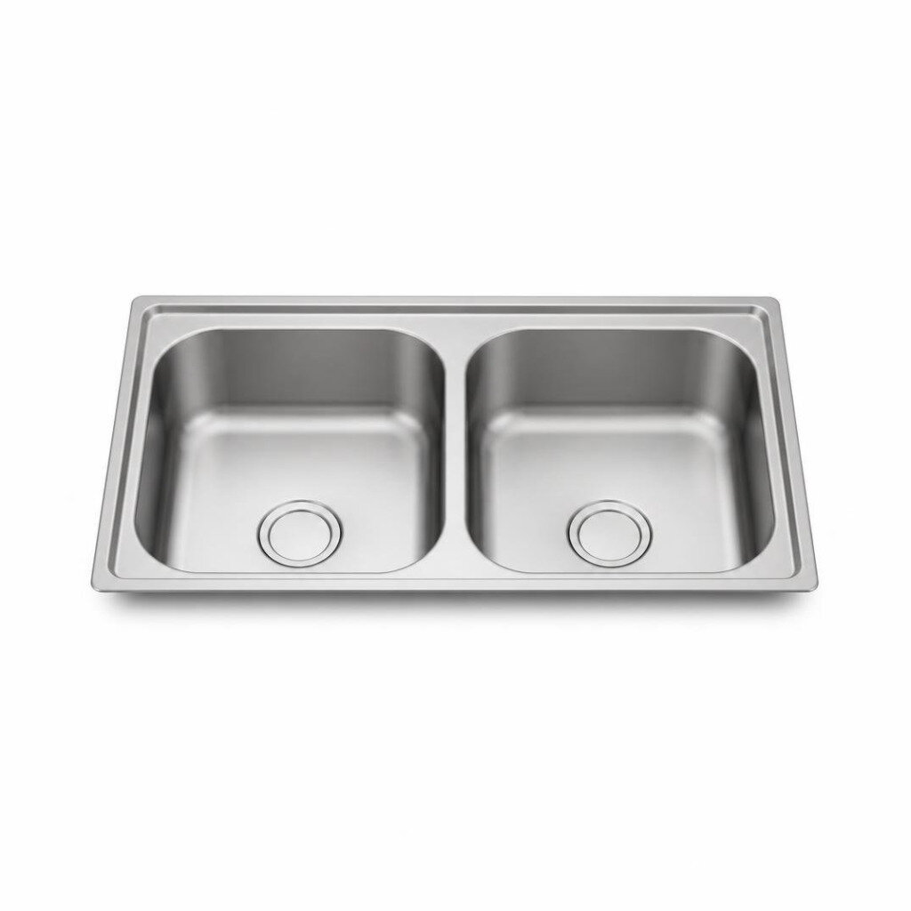 STD ITALY S/STEEL DOUBLE BOWL SINK