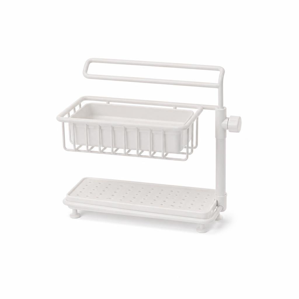 MULTIFUNCTIONAL SINK DRAIN HOLDER - WHITE