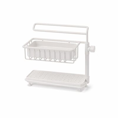 MULTIFUNCTIONAL SINK DRAIN HOLDER - WHITE