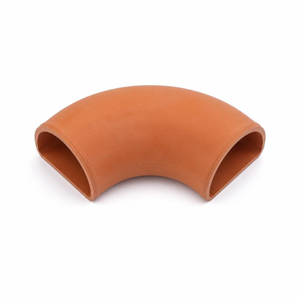 6" X 90* HALF ROUND DRAIN CLAY BEND