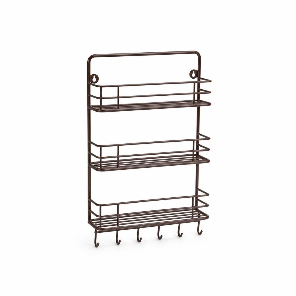 MULTIPURPOSE WALL-MOUNTED RACK - BROWN