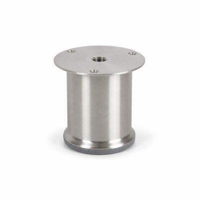 10.2CM X 6.6CM ROUND S/STEEL CUPBOARD FOOT
