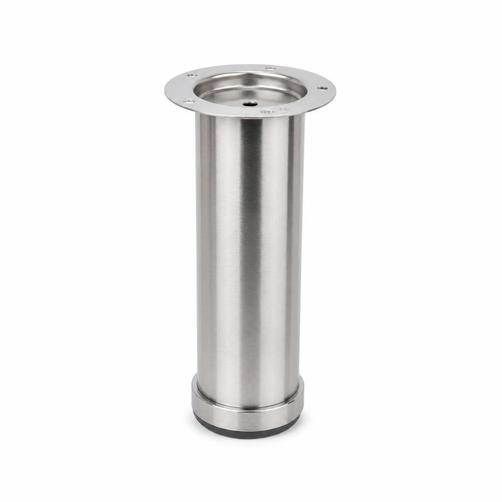 15.2CM X 6.6CM ROUND S/STEEL CUPBOARD FOOT