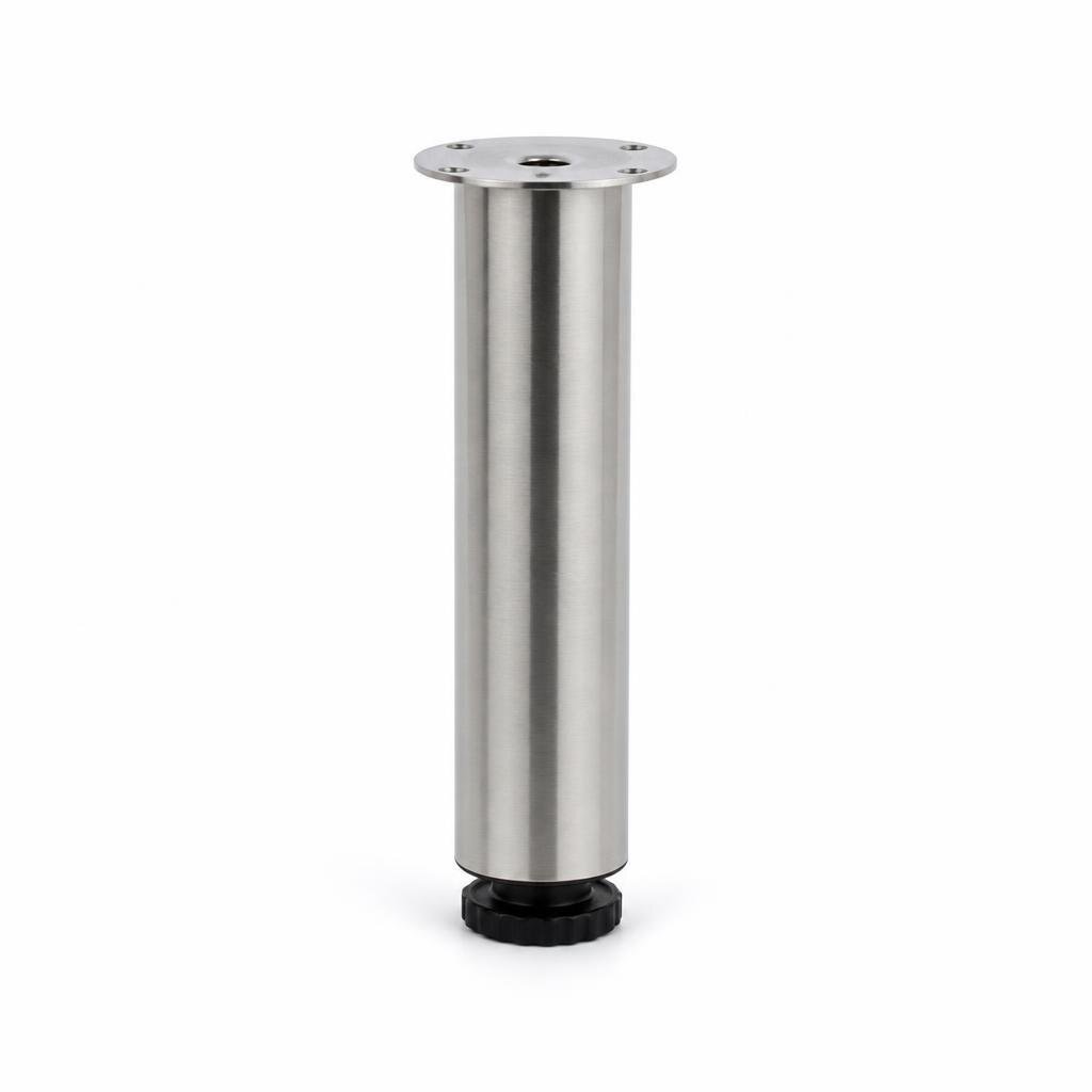 20CM X 6.6CM ROUND S/STEEL CUPBOARD FOOT