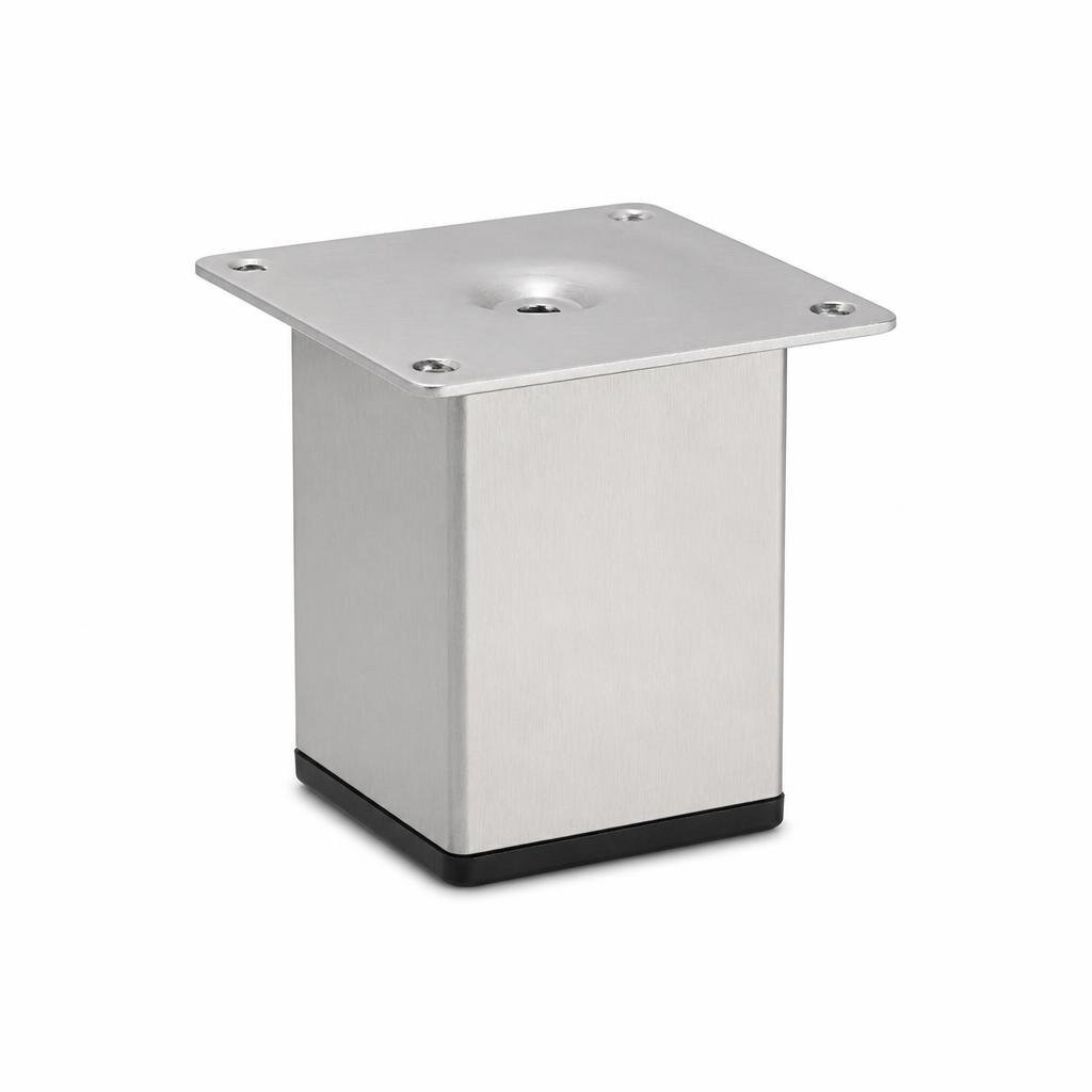 10.2CM X 6.4CM SQUARE S/STEEL CUPBOARD FOOT