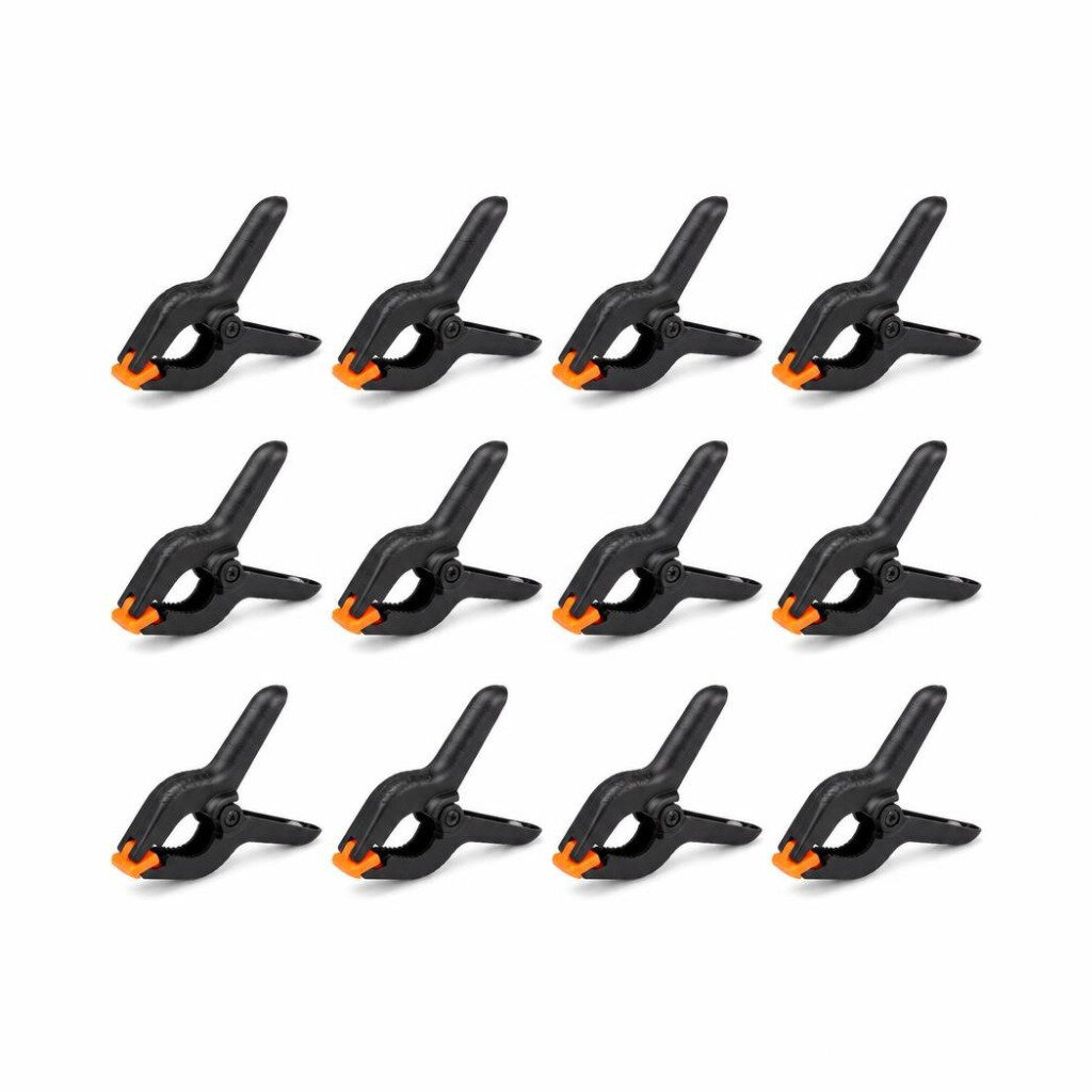 12PCS HEAVY DUTY PLASTIC MUSLIN SPRING CLAMPS