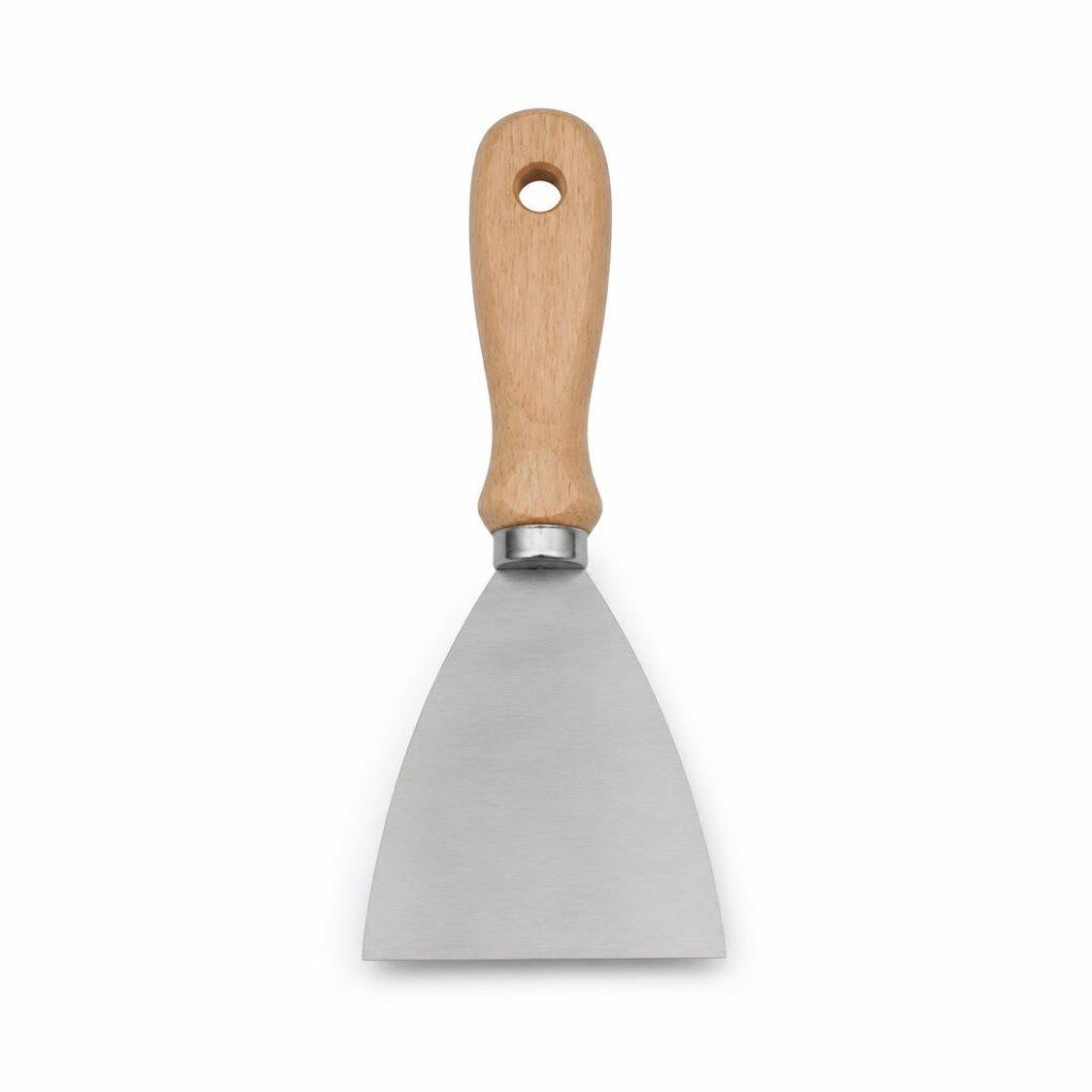 MANNS 3.0" S/STEEL SCRAPER - WOODEN HANDLE