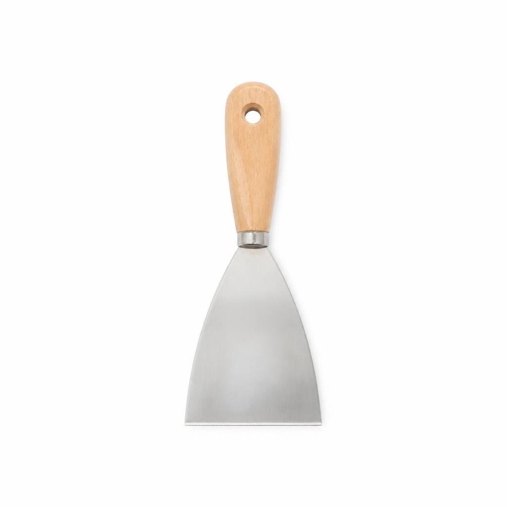 MANNS 5.0" S/STEEL SCRAPER - WOODEN HANDLE