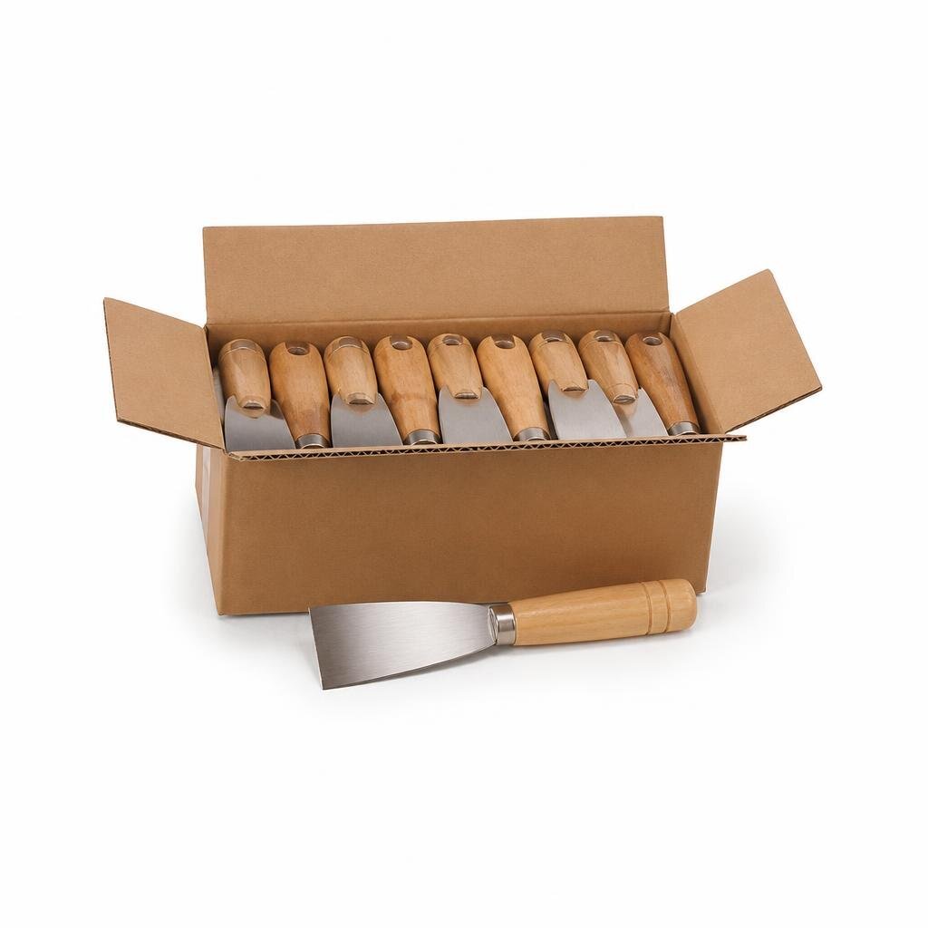 M-BLACKRINO BR2580 2.0" S/STEEL SCRAPER WOODEN HANDLE (12PCS/BOX,240PCS/CTN)