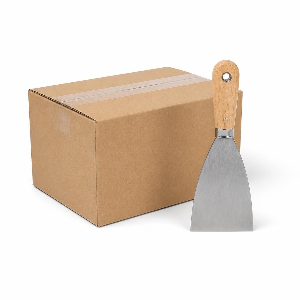 M-BLACKRINO BR2580 6.0" S/STEEL SCRAPER WOODEN HANDLE (12PCS/BOX,240PCS/CTN)