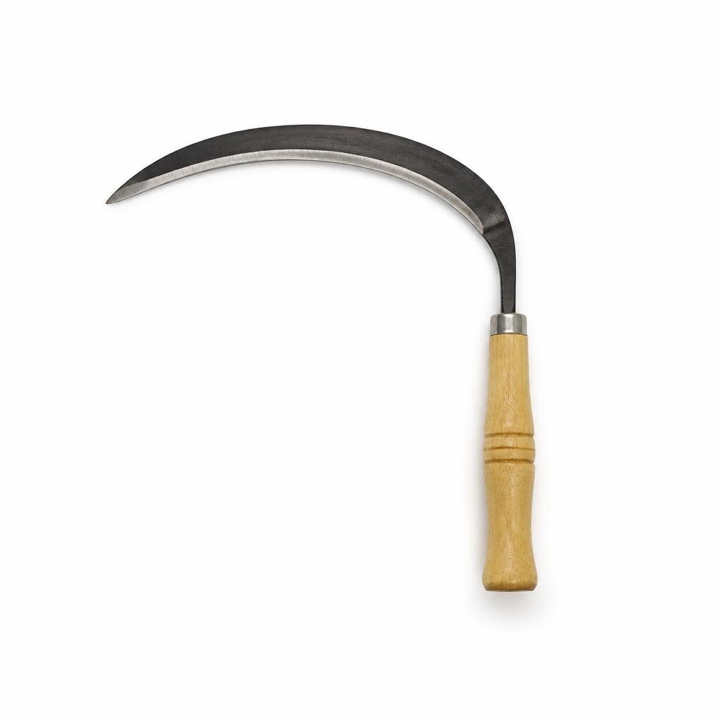 15" GRASS SICKLE - WOOD HANDLE