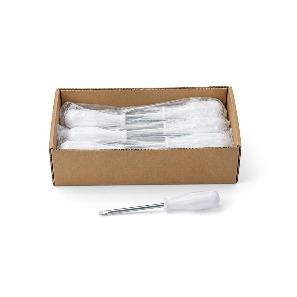 M-B.I. CARE BN-409007 4" (-) WHITE SHAFT SCREWDRIVER (12PCS/BOX)