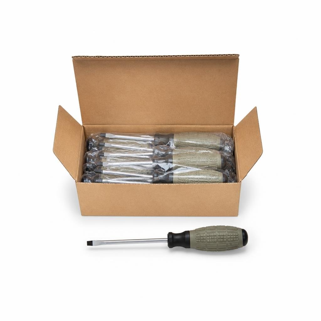M-B.I. CARE BN-409033 4" X 6.35MM (-) STONE PATTERN SCREWDRIVER (12PCS/BOX)