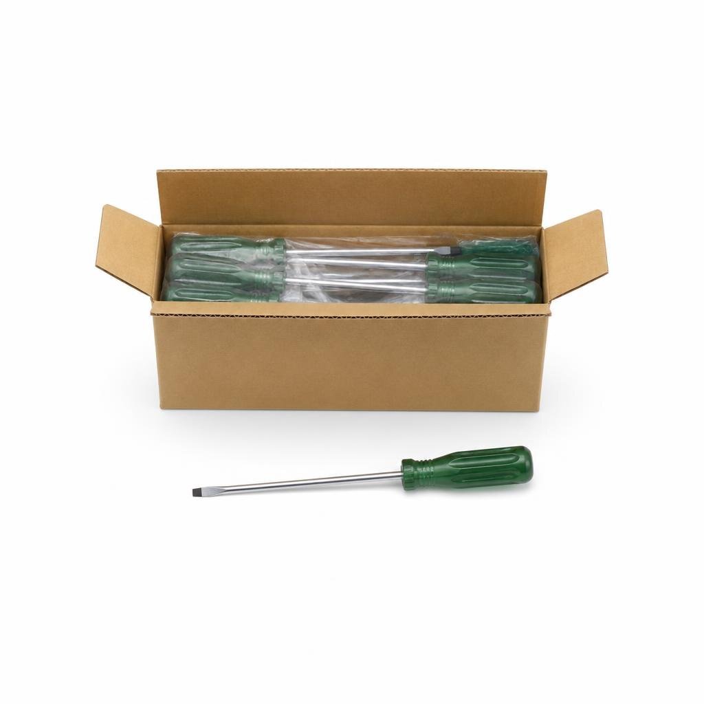 M-B.I. CARE BN-409037 8" X 8MM (-) STONE PATTERN SCREWDRIVER (12PCS/BOX)