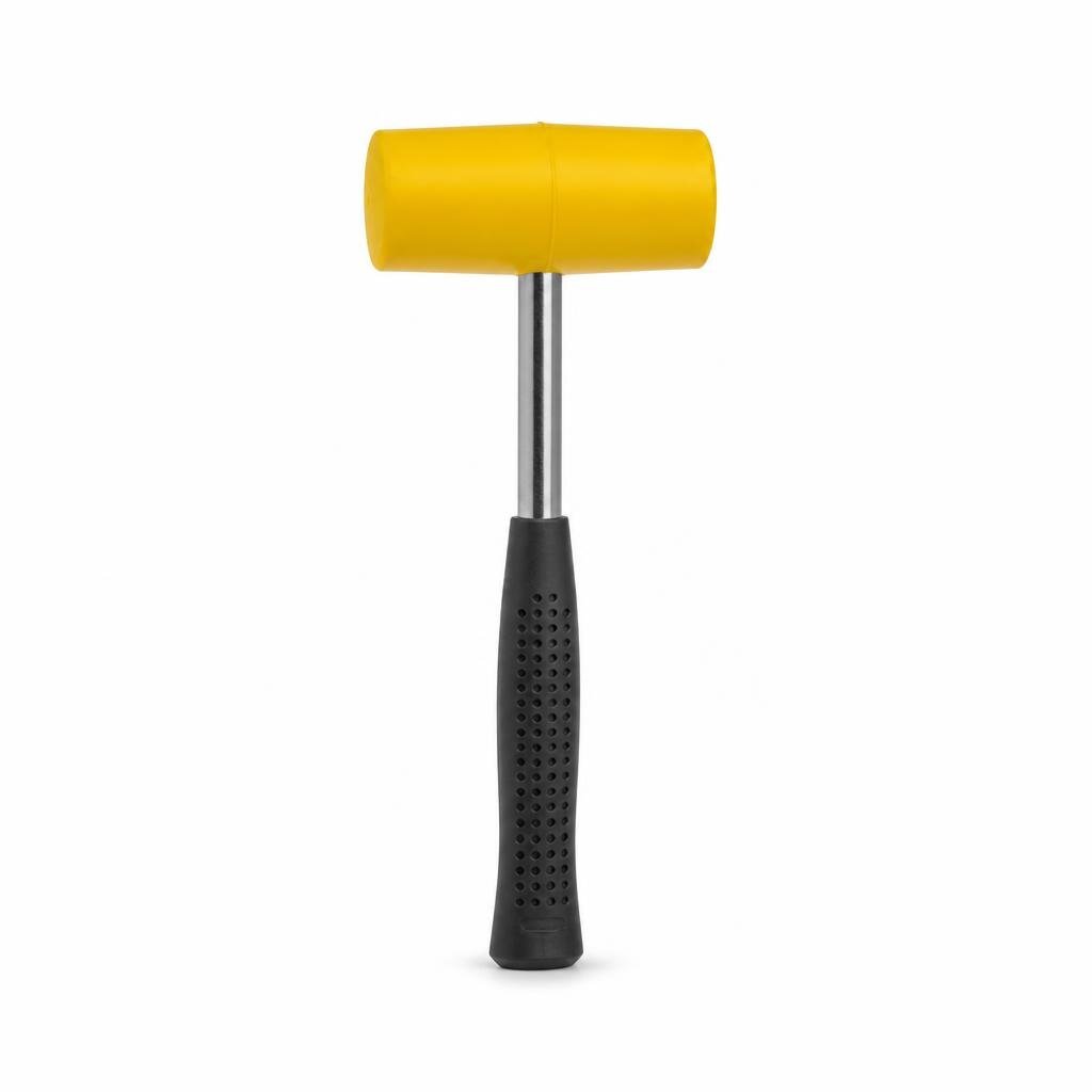 35MM YELLOW RUBBER MALLET WITH IRON HANDLE