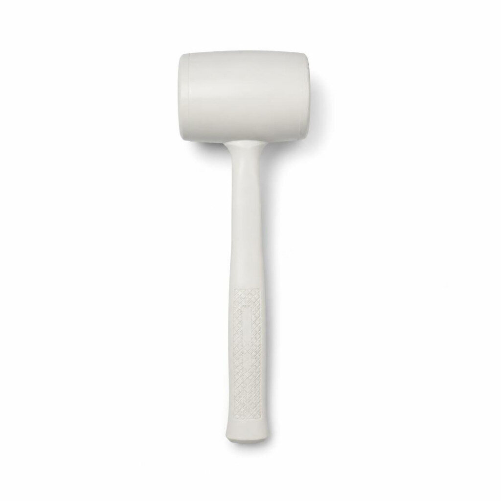 32OZ WHITE RUBBER MALLET WITH WHITE HANDLE